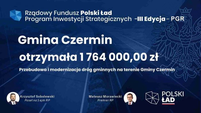 Miniaturka artykułu Na przebudowę i modernizację lokalnych dróg Gmina Czermin otrzymała 1 mln 764 tysiące złotych.