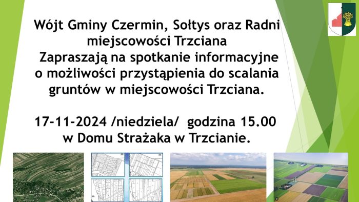 Miniaturka artykułu Scalanie gruntów w miejscowości Trzciana – spotkanie informacyjne