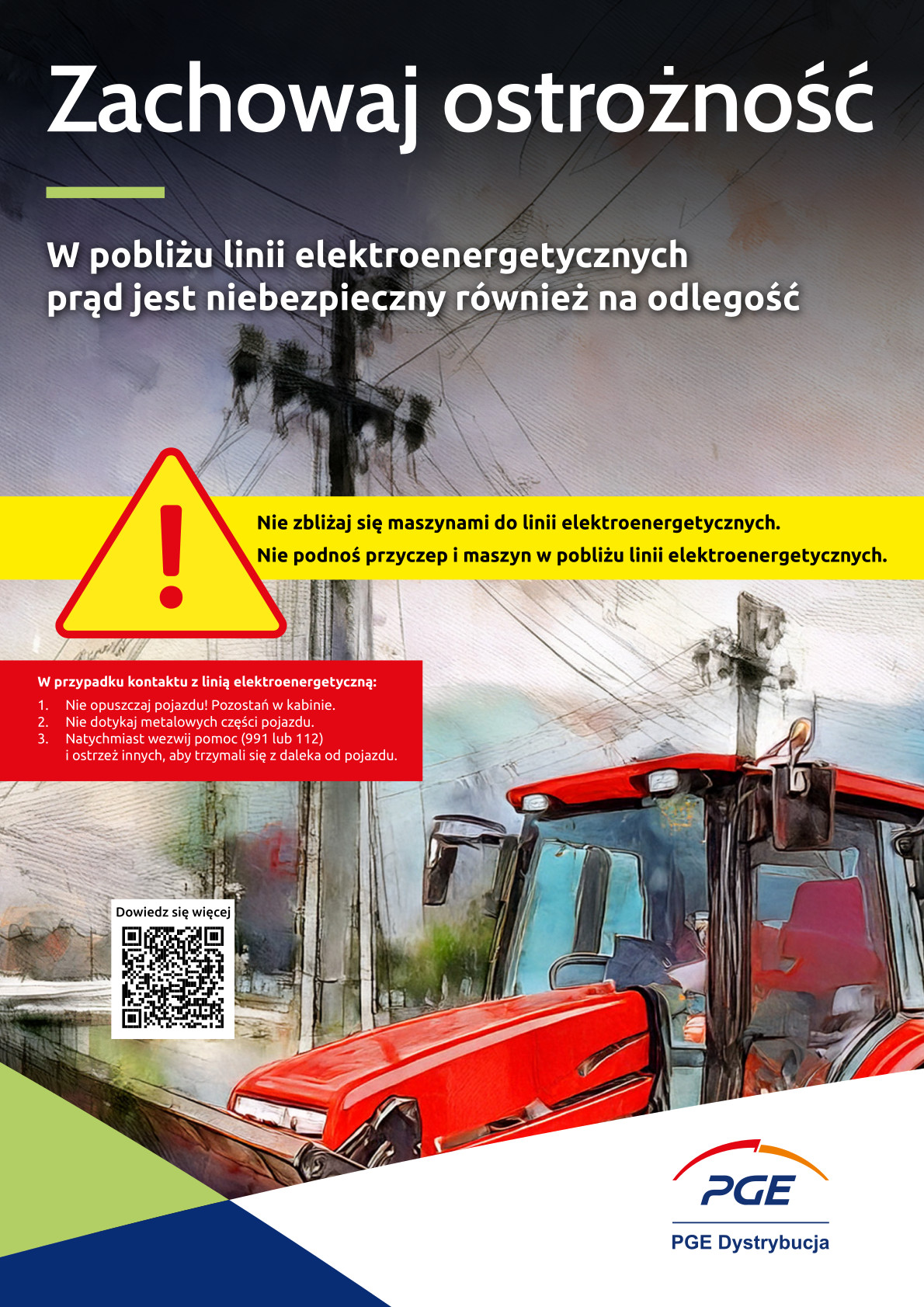 Miniaturka artykułu Zachowaj ostrożność w pobliżu linii energetycznych