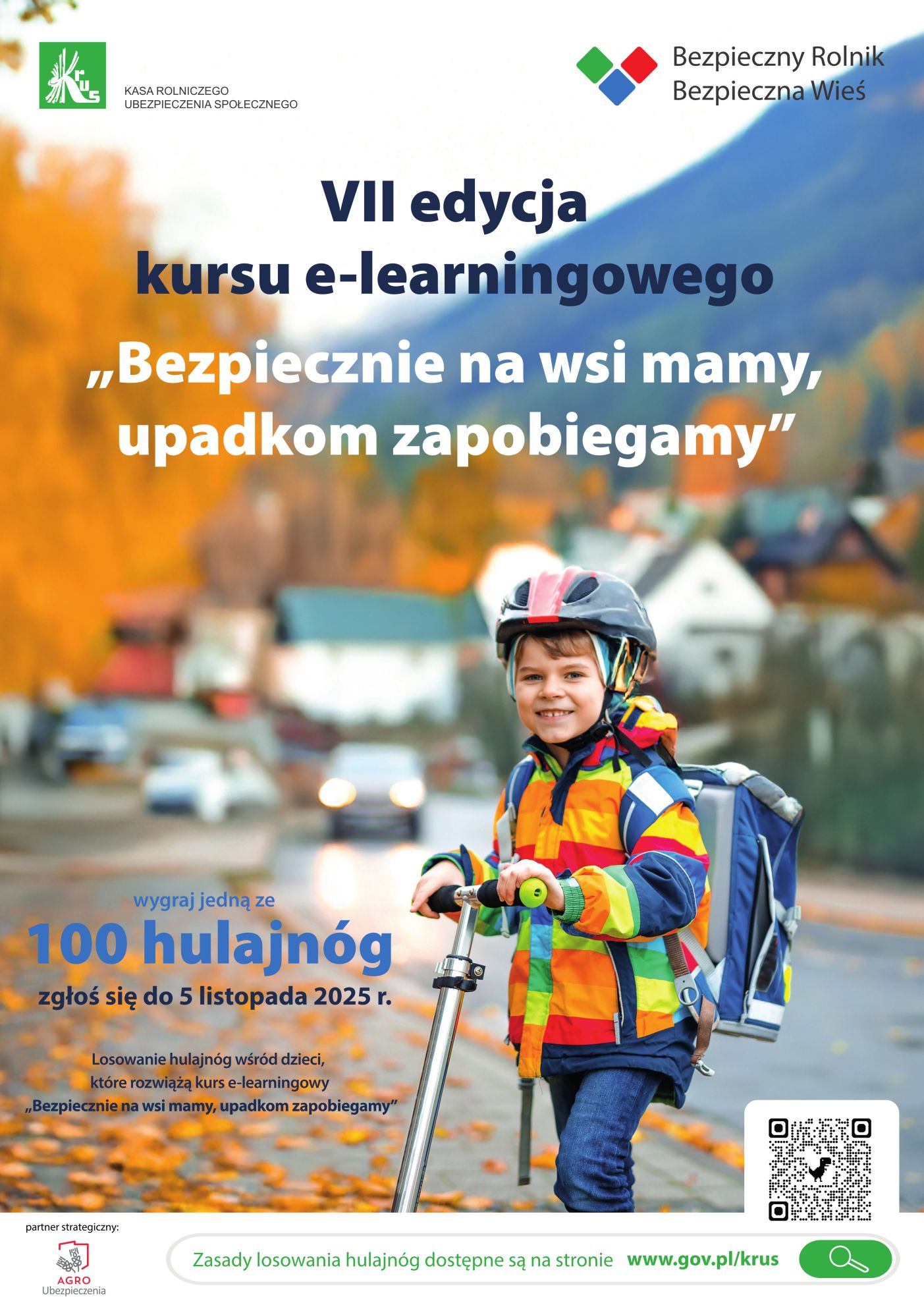 Miniaturka artykułu Konkurs i kurs e-learningowy organizowany przez KRUS pt. „Bezpiecznie na wsi mamy – upadkom zapobiegamy”