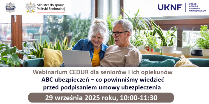 Miniaturka artykułu Webinarium CEDUR dla seniorów i ich opiekunów