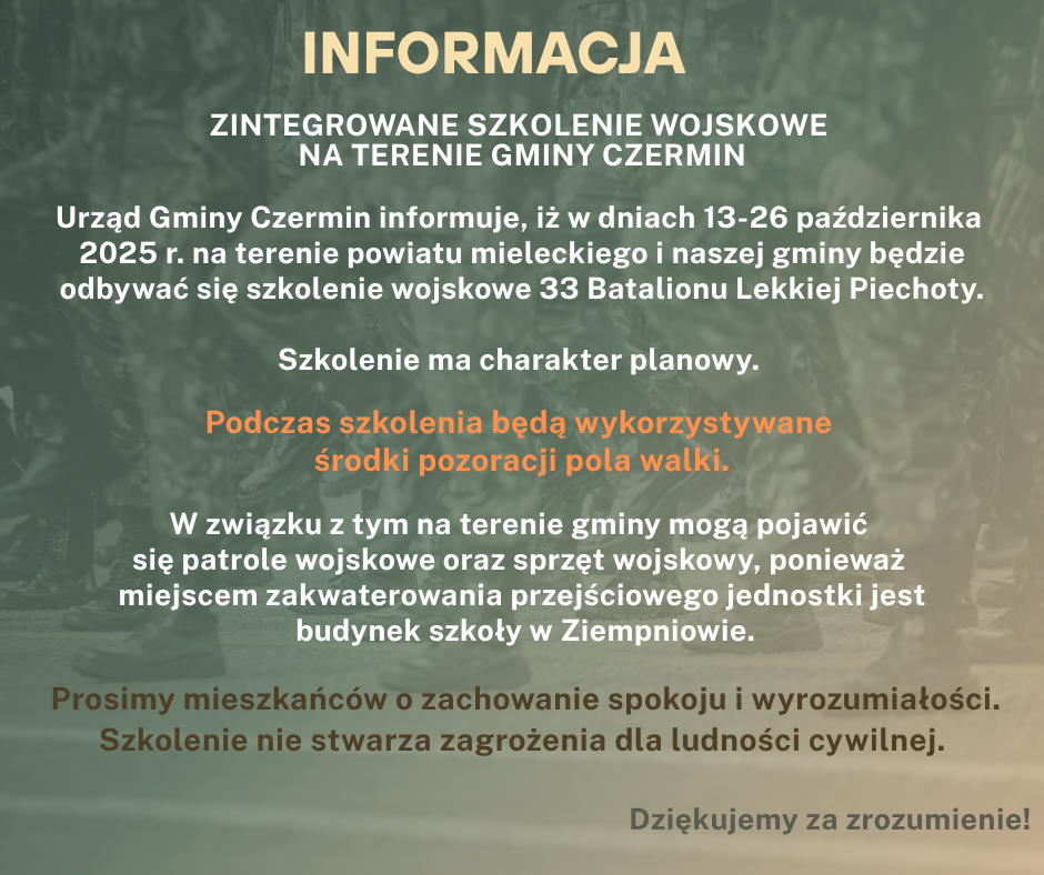 Miniaturka artykułu ZINTEGROWANE SZKOLENIE WOJSKOWE NA TERENIE GMINY CZERMIN