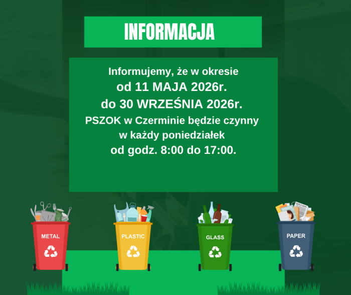 Miniaturka artykułu Zmiana godzin otwarcia PSZOK w Czerminie