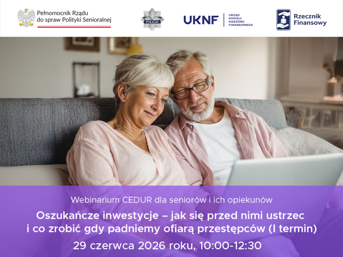 Miniaturka artykułu Webinarium (spotkanie online) „Oszukańcze inwestycje – jak się przed nimi ustrzec i co zrobić gdy padniemy ofiarą przestępców