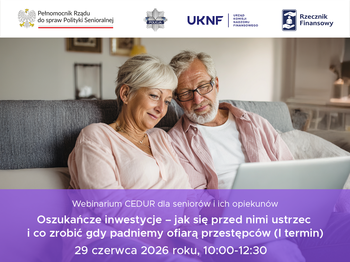 Miniaturka artykułu Webinarium (spotkanie online) „Oszukańcze inwestycje – jak się przed nimi ustrzec i co zrobić gdy padniemy ofiarą przestępców