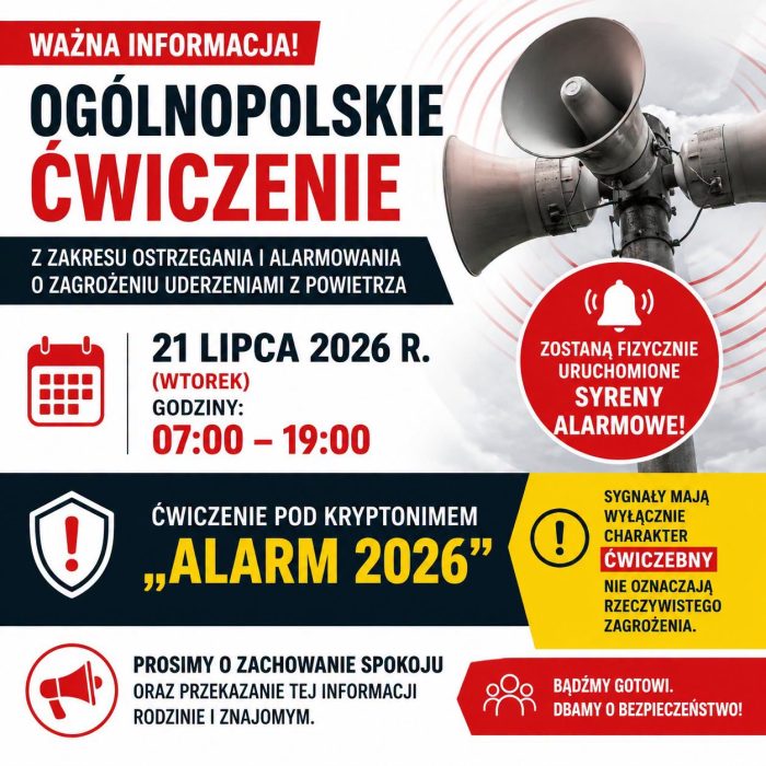 Miniaturka artykułu UWAGA – Ogólnopolskie ćwiczenia „ALARM 2026”
