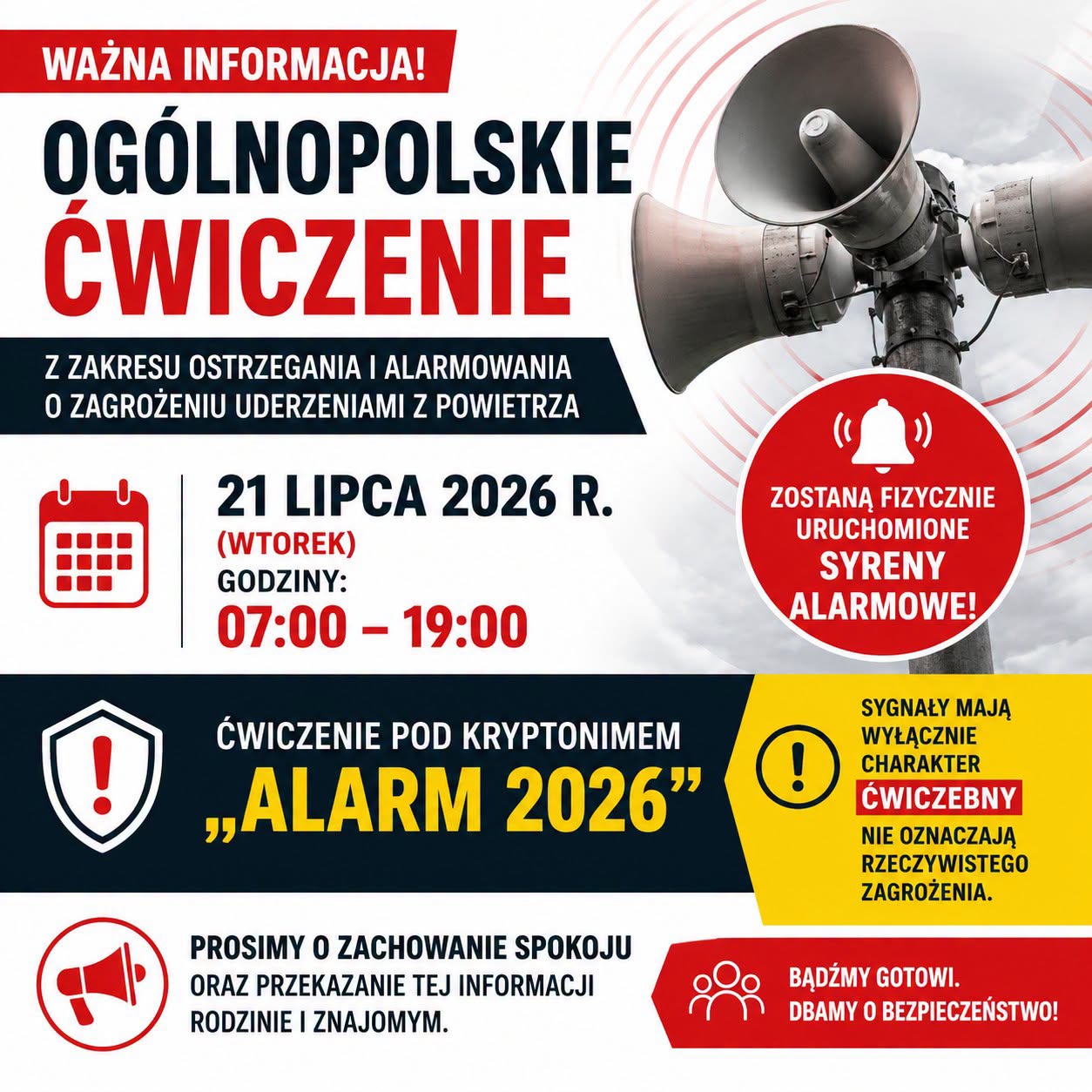 Miniaturka artykułu UWAGA – Ogólnopolskie ćwiczenia „ALARM 2026”