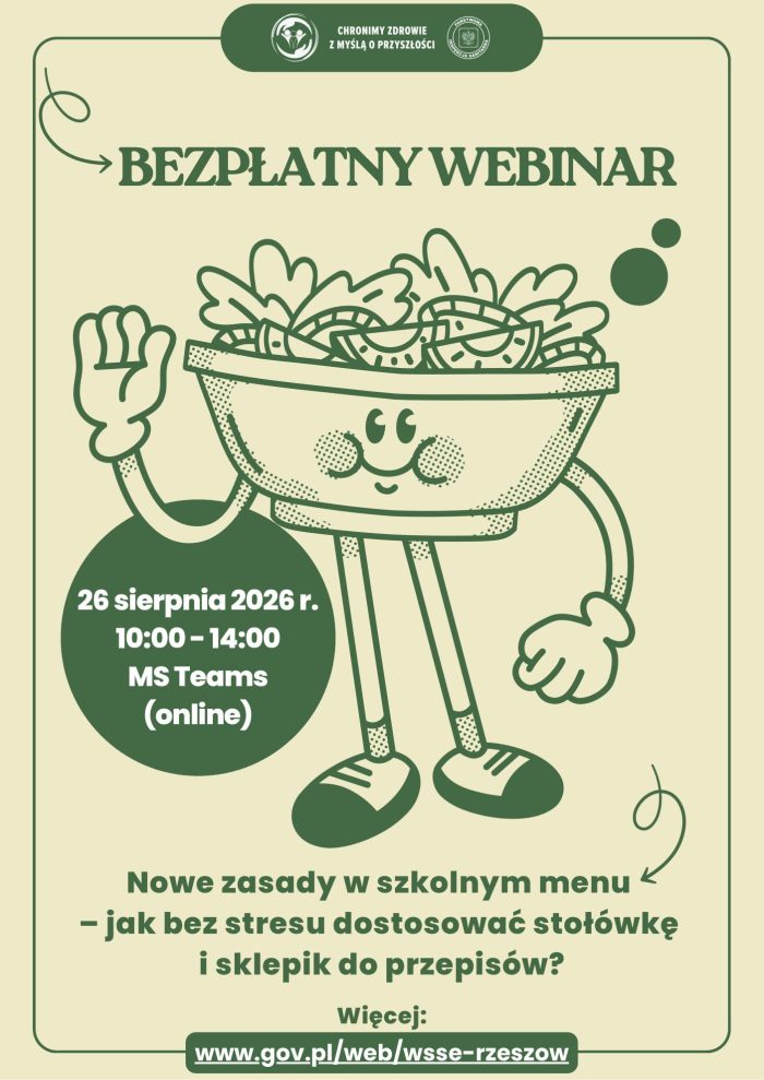 Miniaturka artykułu Bezpłatny webinar – „Nowe zasady w szkolnym menu – jak bez stresu dostosować stołówkę i sklepik do przepisów?”