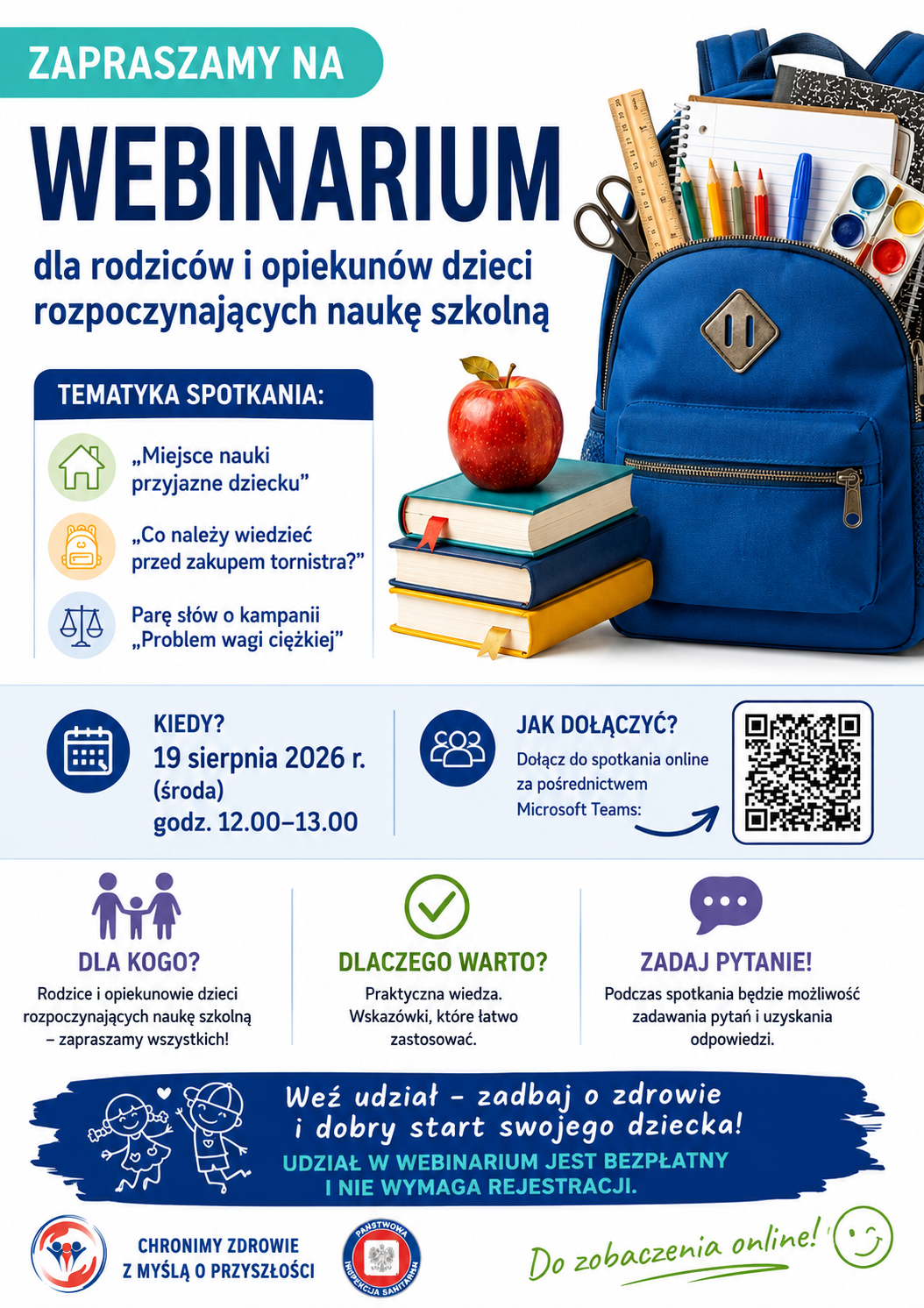 Miniaturka artykułu Webinarium dla rodziców i opiekunów dzieci rozpoczynających naukę szkolną
