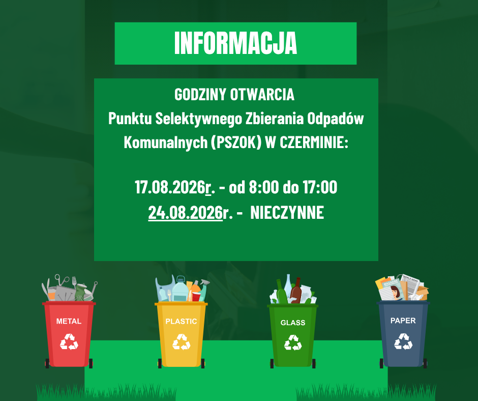 Miniaturka artykułu INFORMACJA – PSZOK Czermin