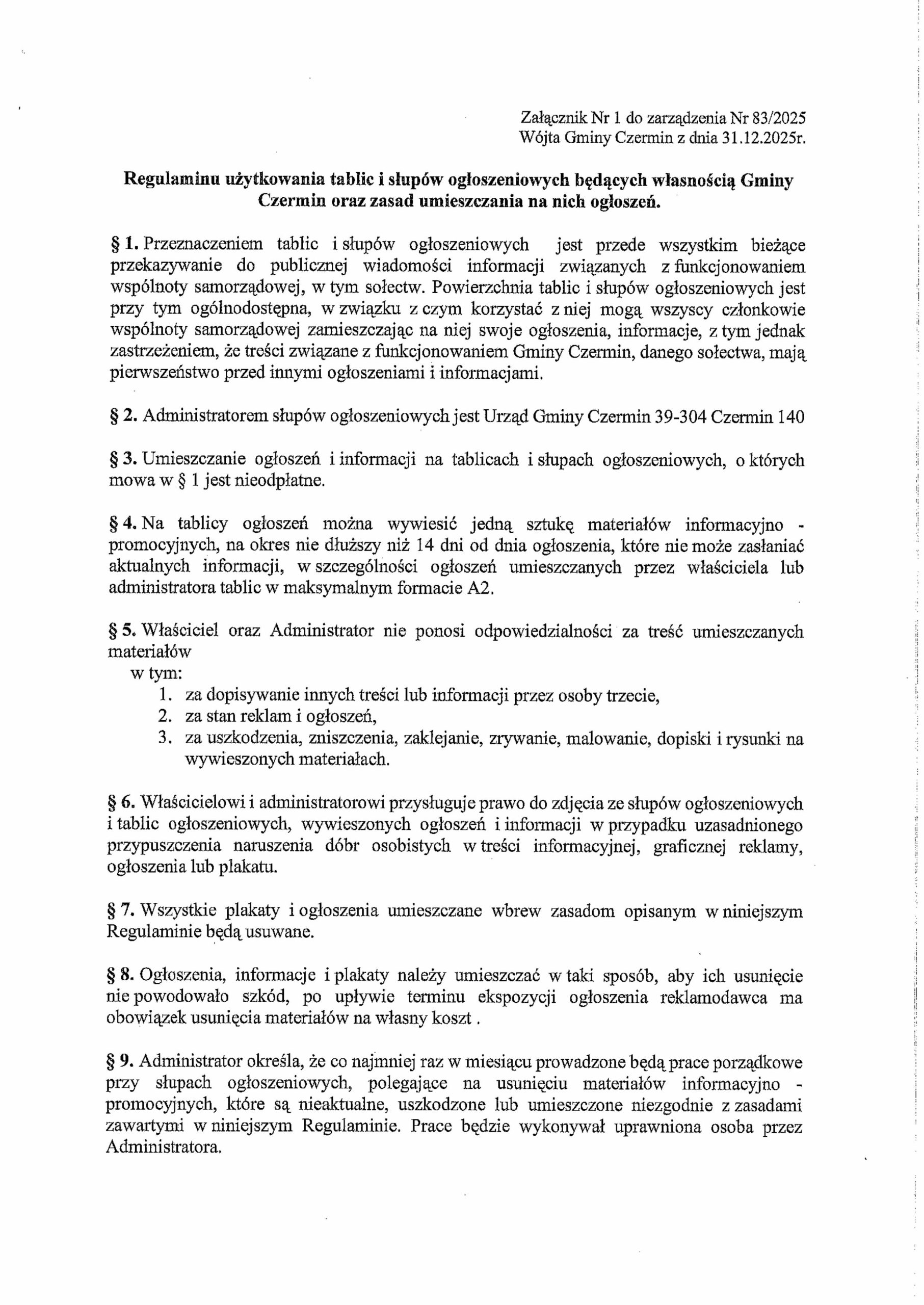 Miniaturka artykułu Zasady korzystania z gminnych tablic ogłoszeniowych – przypomnienie