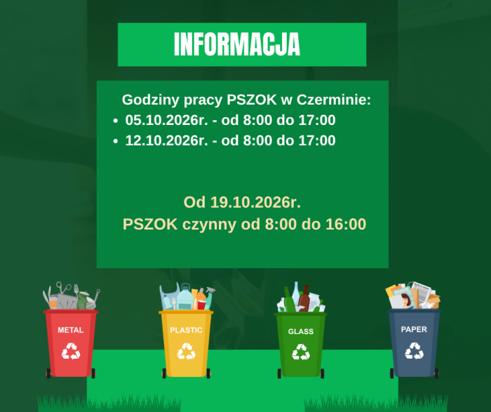 Miniaturka artykułu Zmiana godzin pracy PSZOK w Czerminie