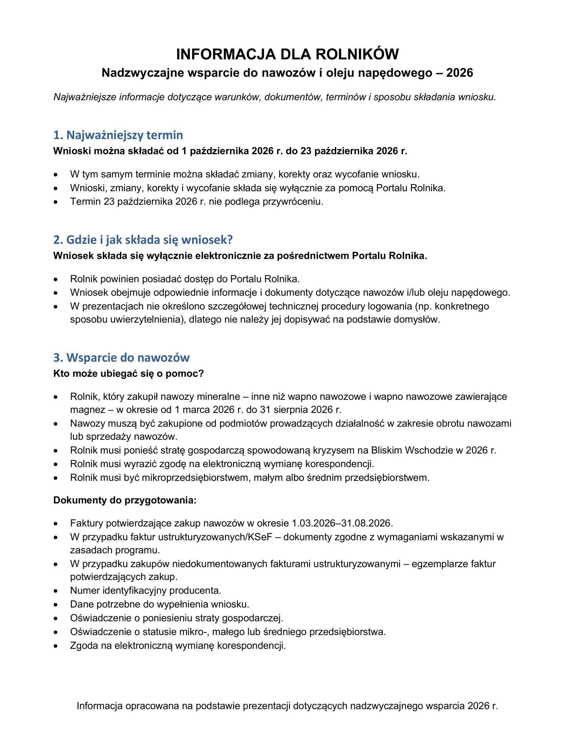 Miniaturka artykułu INFORMACJA DLA ROLNIKÓW
