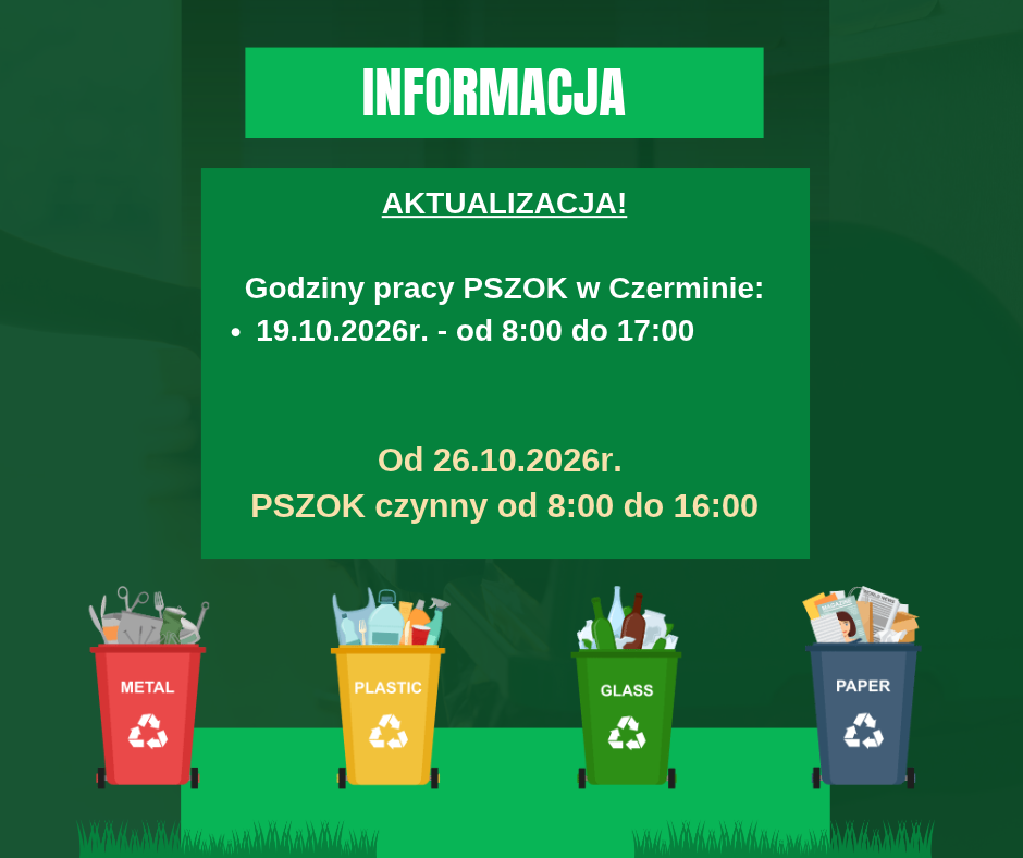 Miniaturka artykułu AKTUALIZACJA – PSZOK w Czerminie